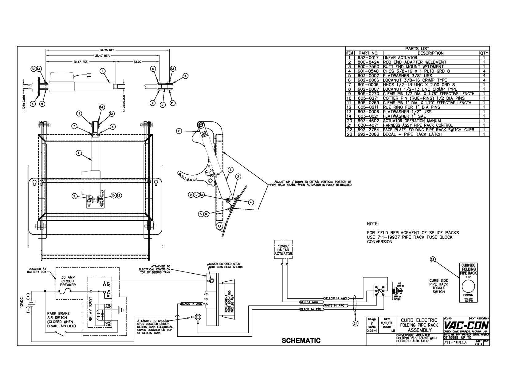 Use 711-19937 Pipe Rack Fuse Block