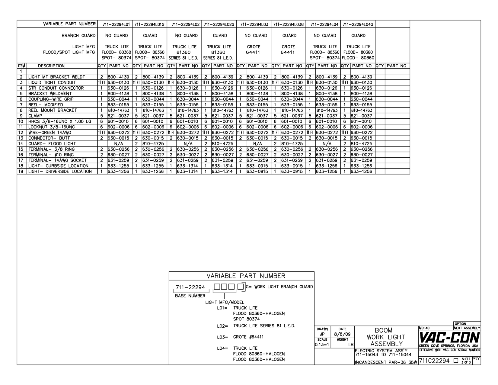 I 711-22294 I Dod D]G= Work Light Branch Guard