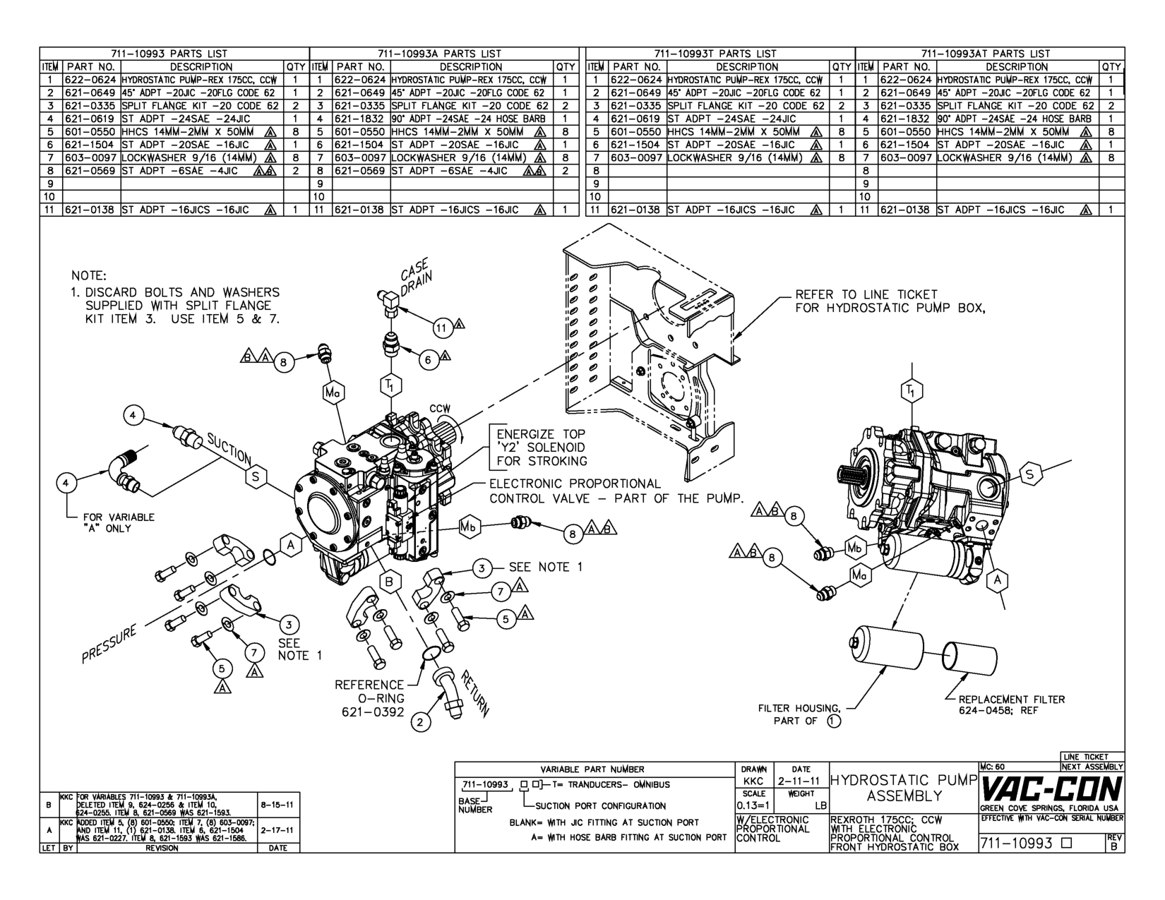 Hydrostatic Pump-Rex 175Cc, Ccw