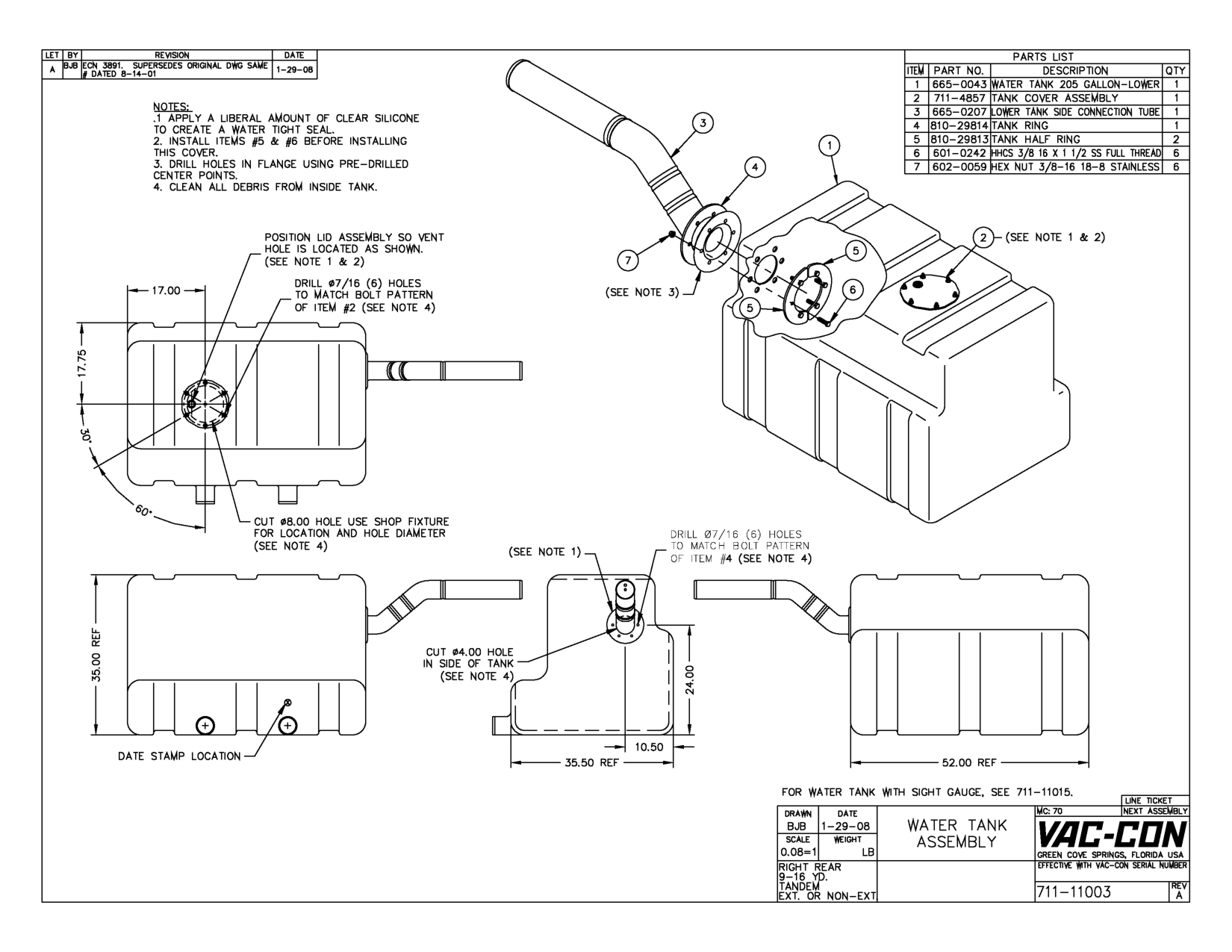 For Water Tank With Sight Gauge, See 711-11015.