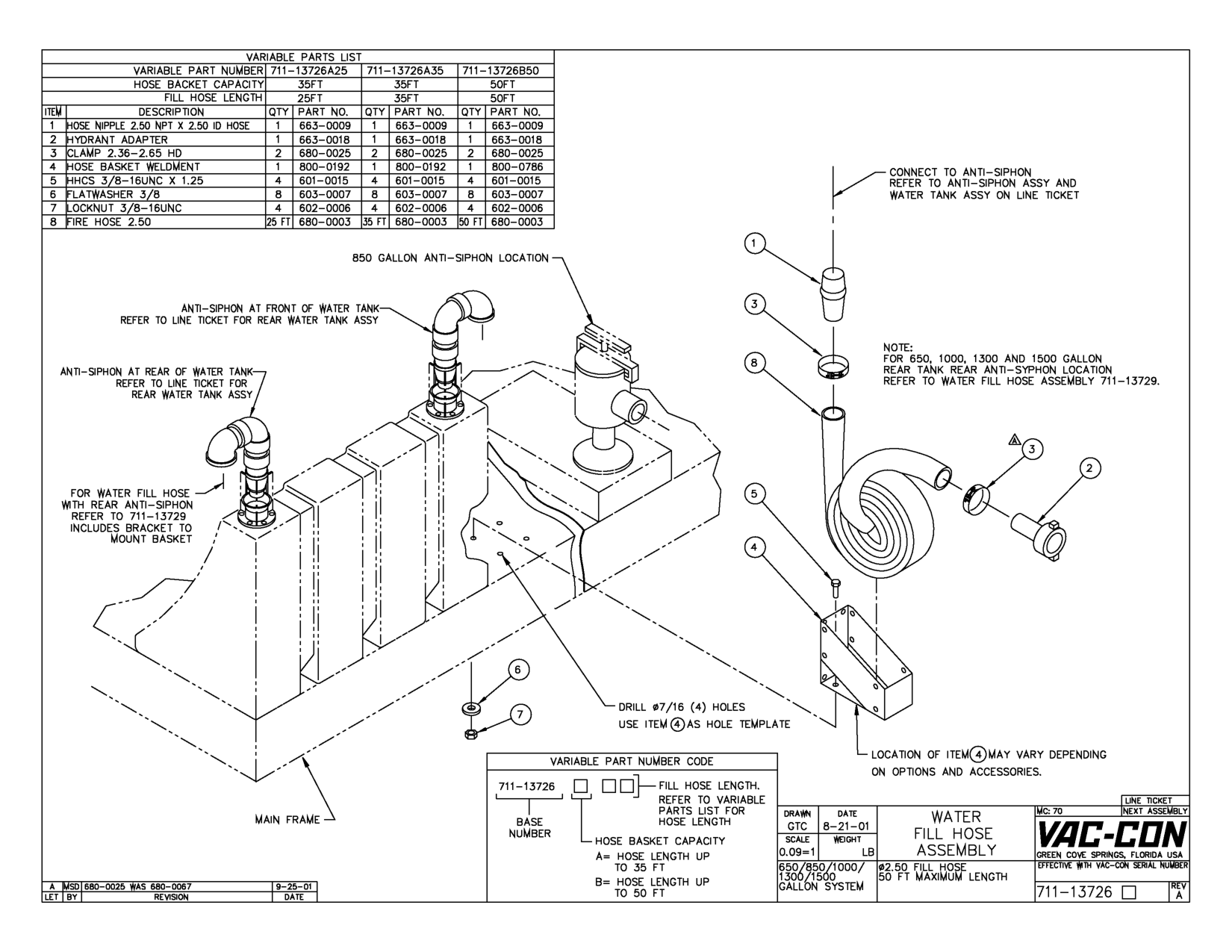 Refer To Line Ticket For Rear Water Tank Assy