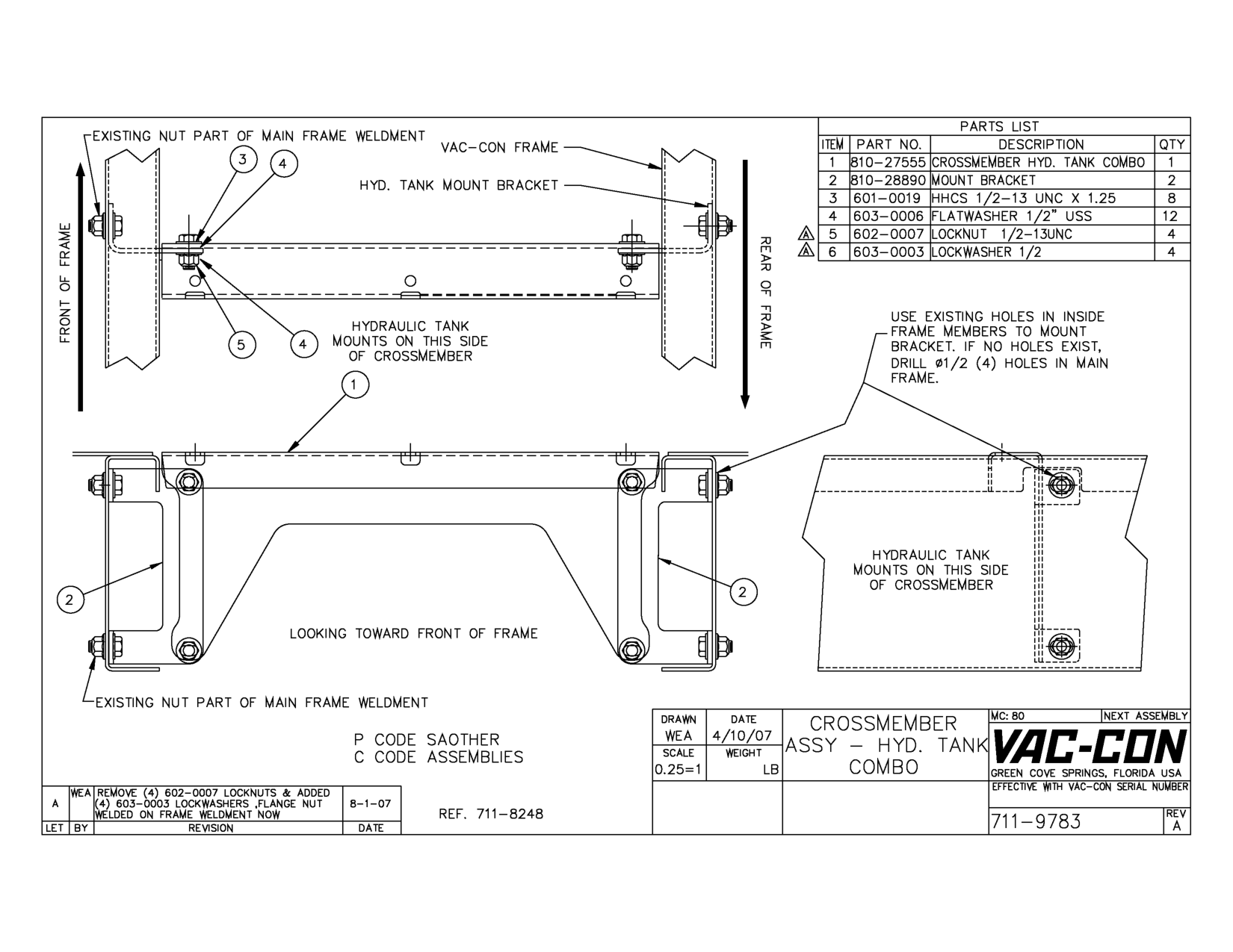 Existing Nut Part Of Main Frame Weldment
