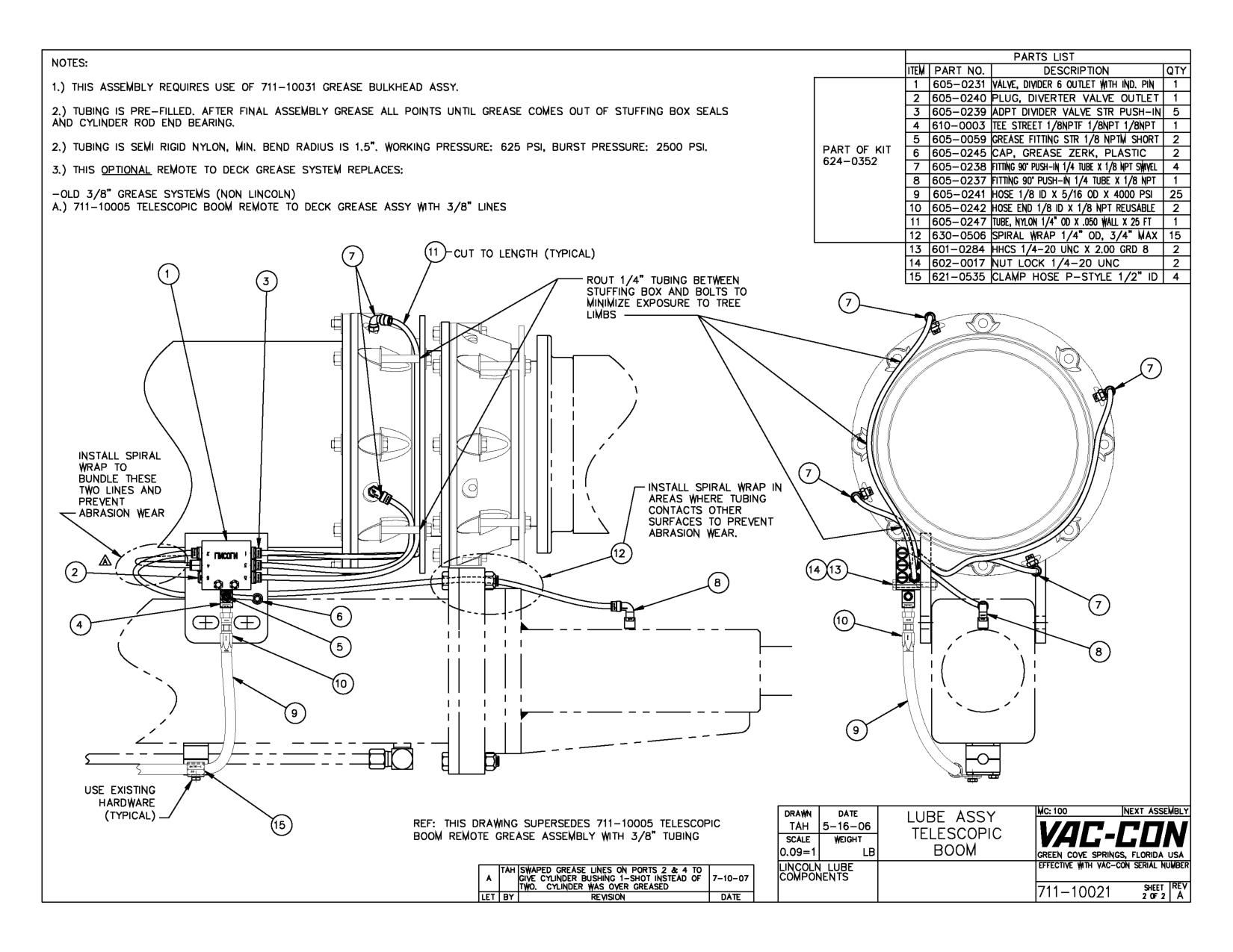 1.) This Assembly Requires Use Of 711-10031 Grease Bulkhead Assy.