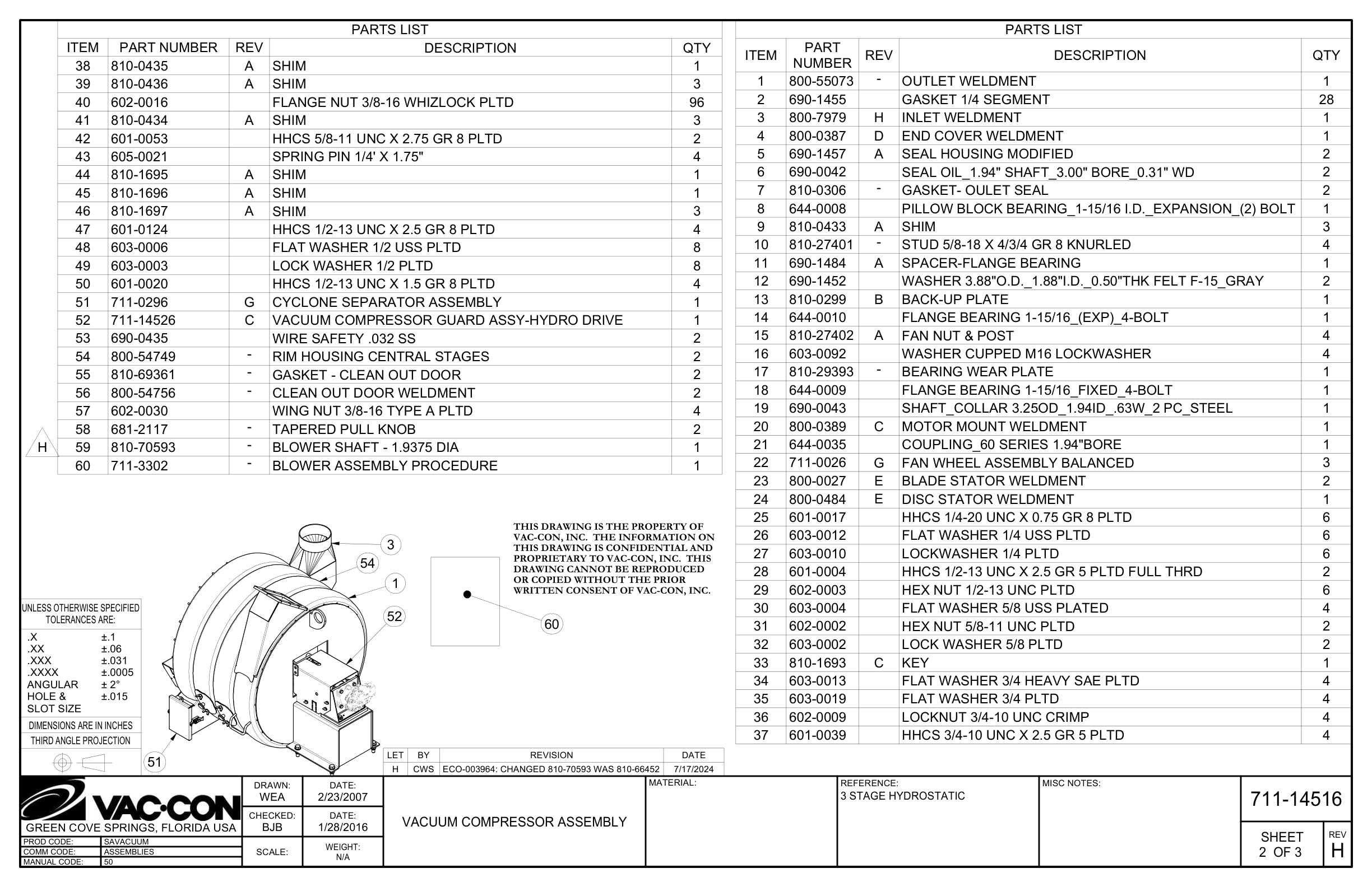 Vacuum Compressor Assembly