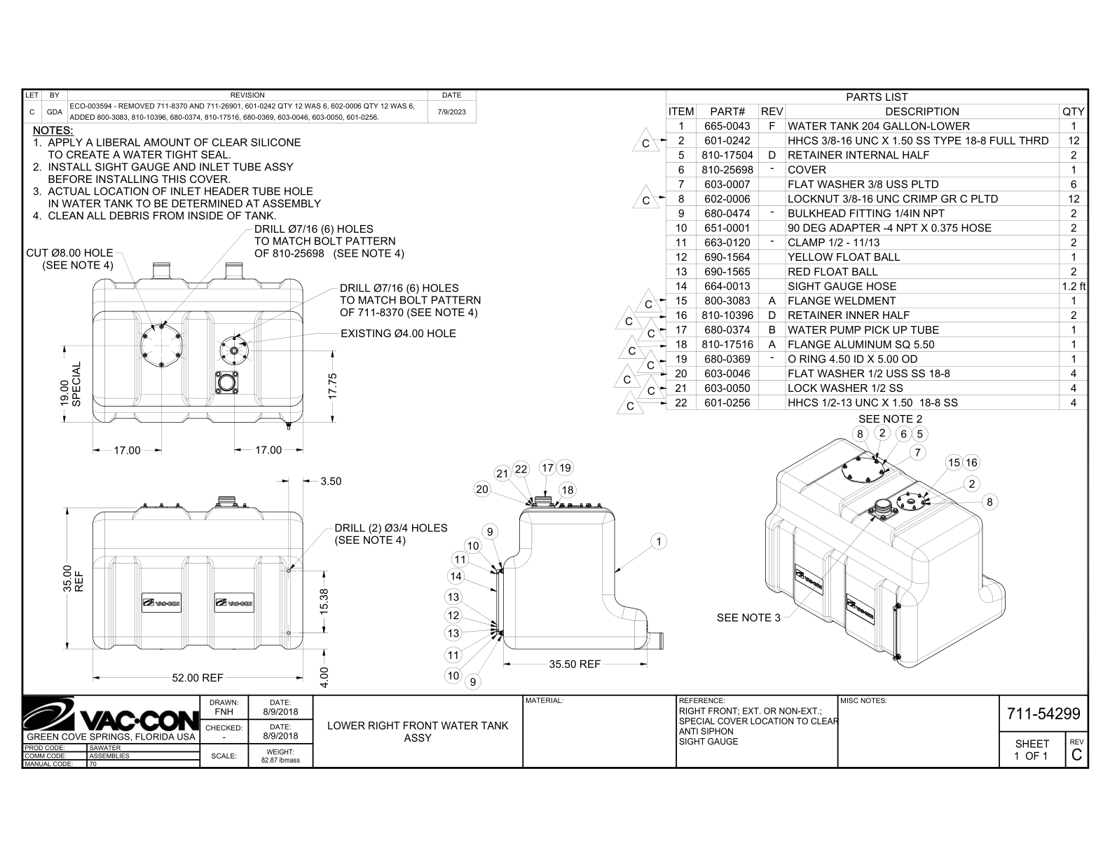 Water Tank 204 Gallon-Lower