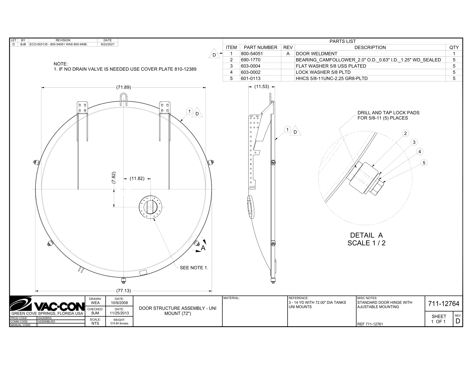 Door Structure Assembly - Uni 