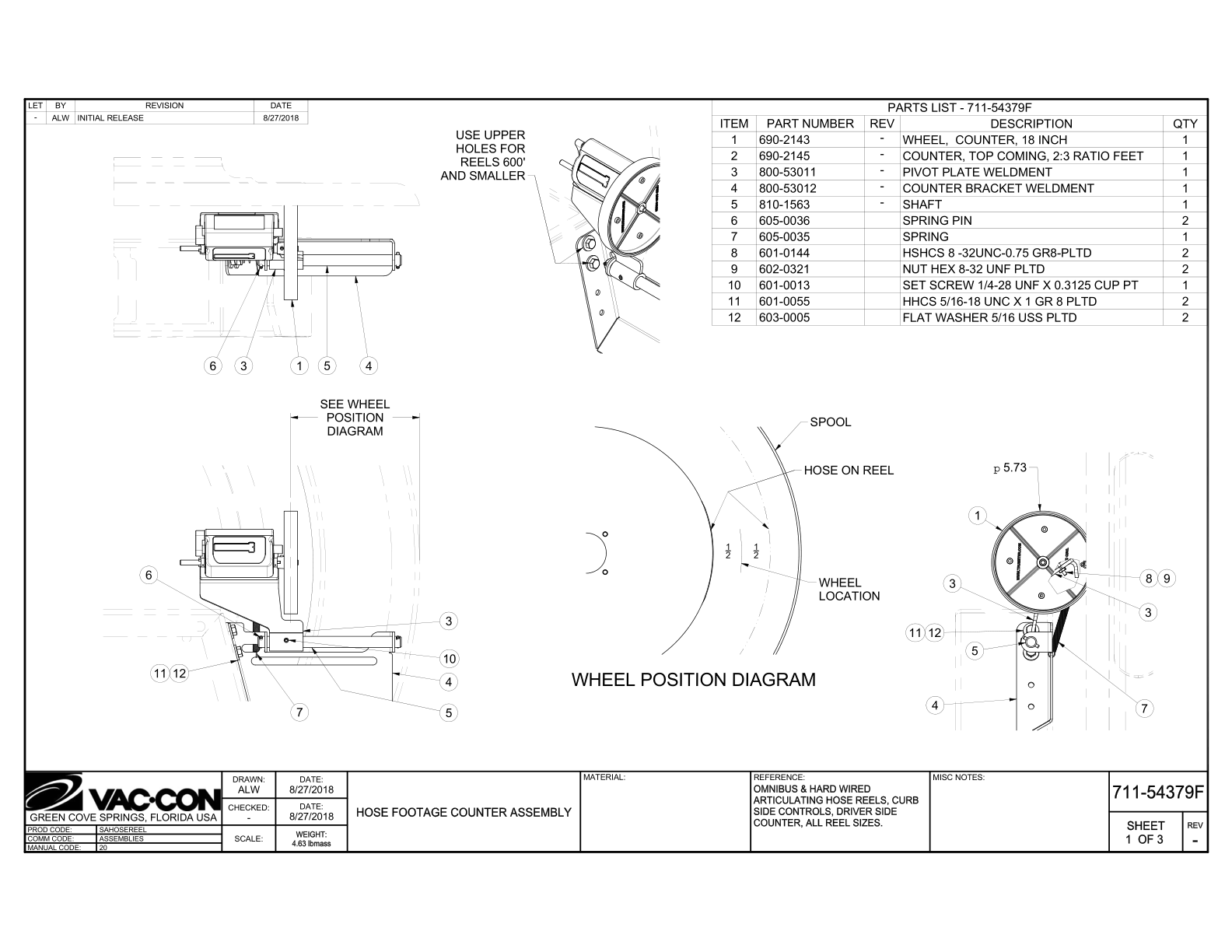 Hose Footage Counter Assembly (711-54379F)