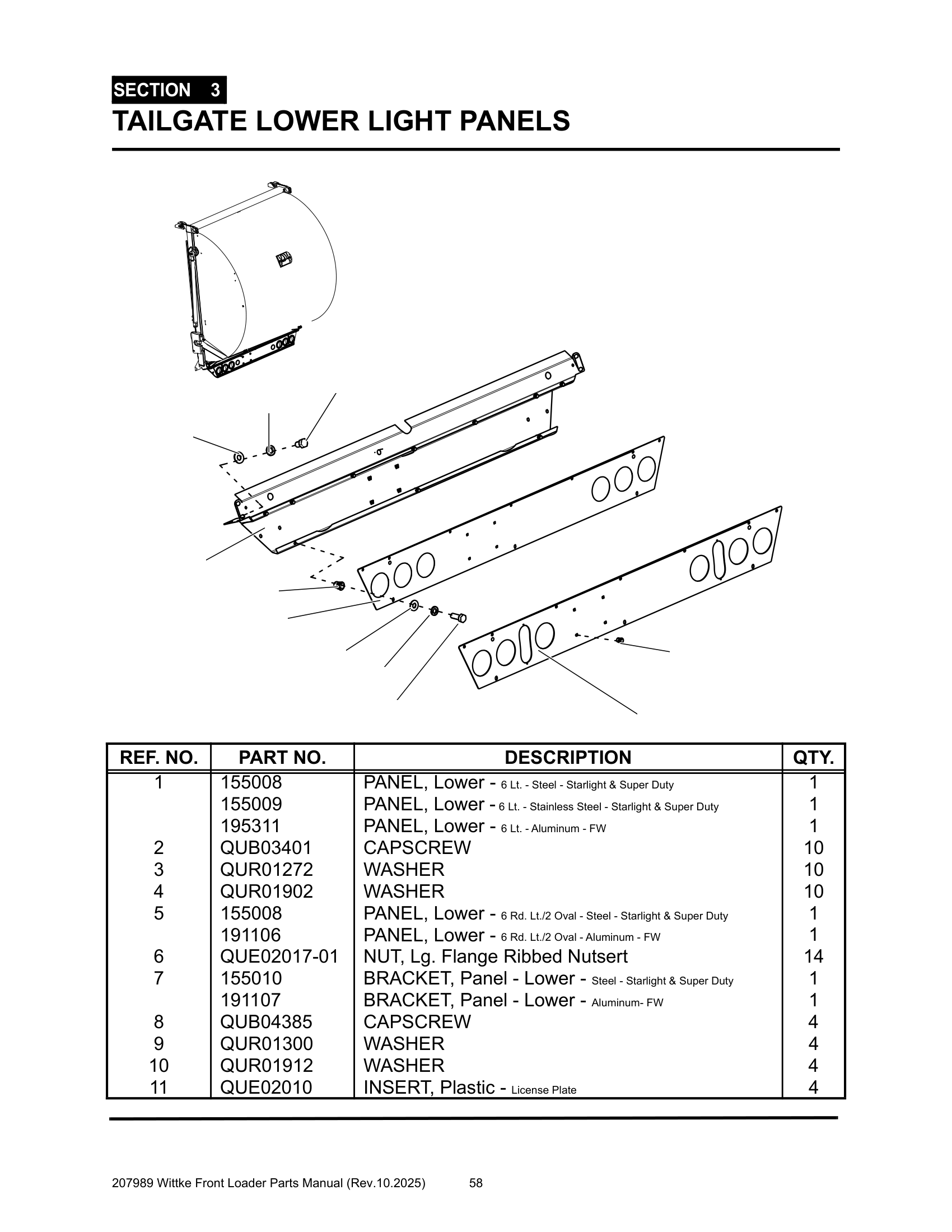 Tailgate Lower Light Panels