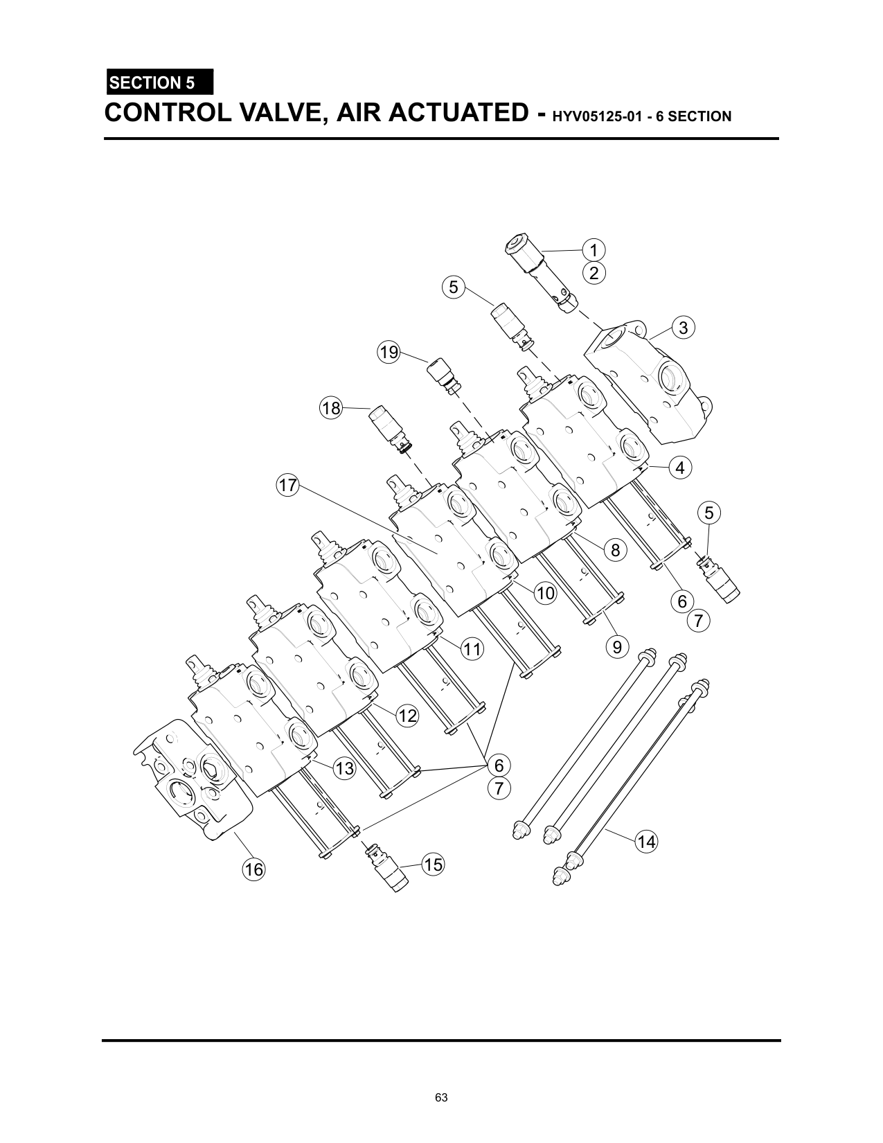 CONTROL VALVE, AIR ACTUATED - HYV05125-01 - 6 SECTION
