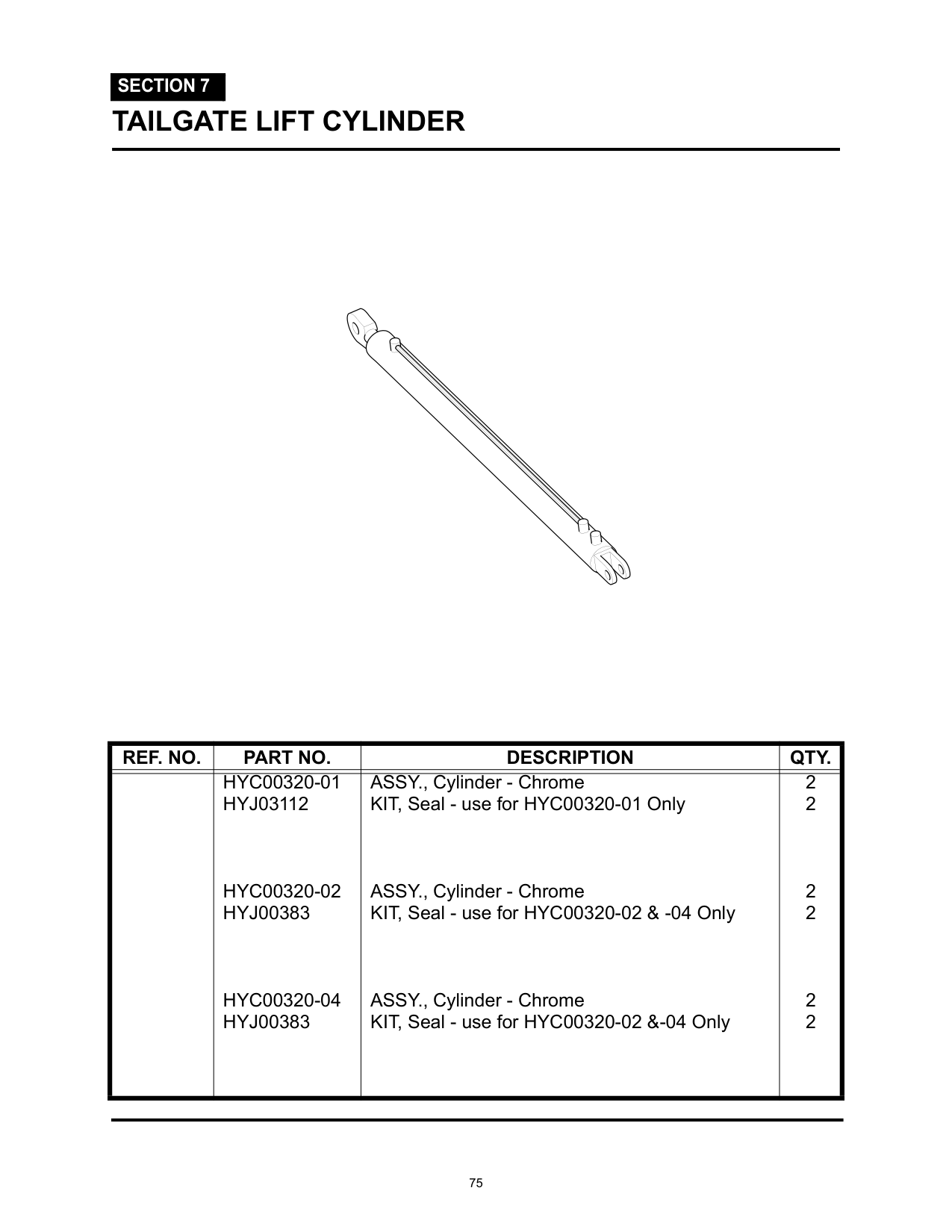 TAILGATE LIFT CYLINDER