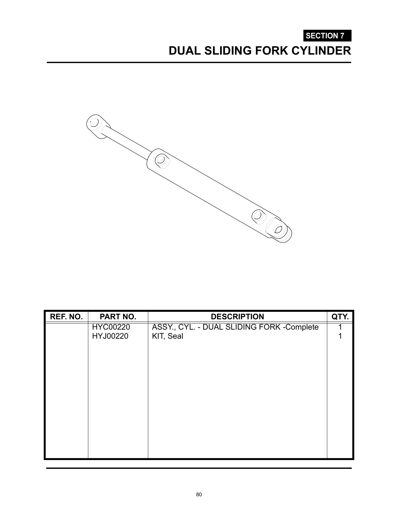 DUAL SLIDING FORK CYLINDER